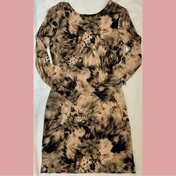 Jennifer Lopez | Dresses | Jennifer Lopez Brown Tie Dye Print Bodycon Dress  | Poshmark